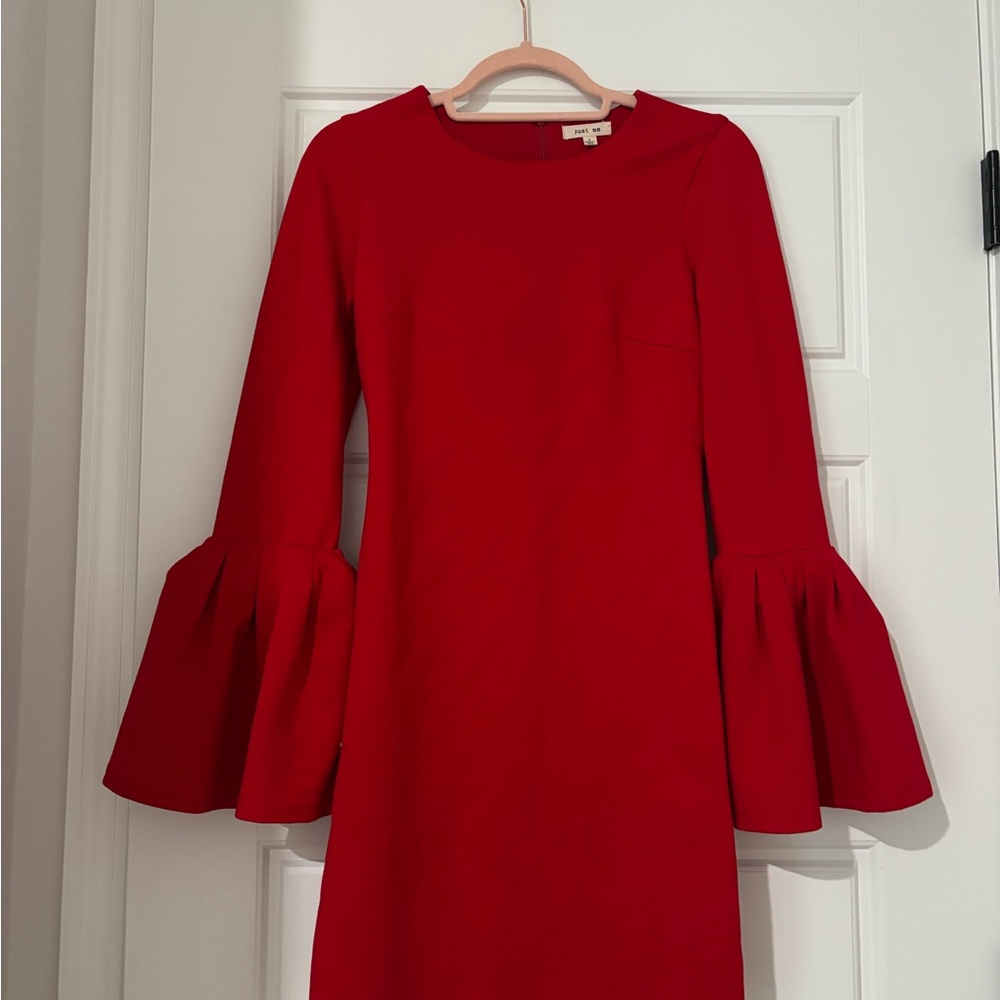 Elegant Red Bell Sleeve Dress